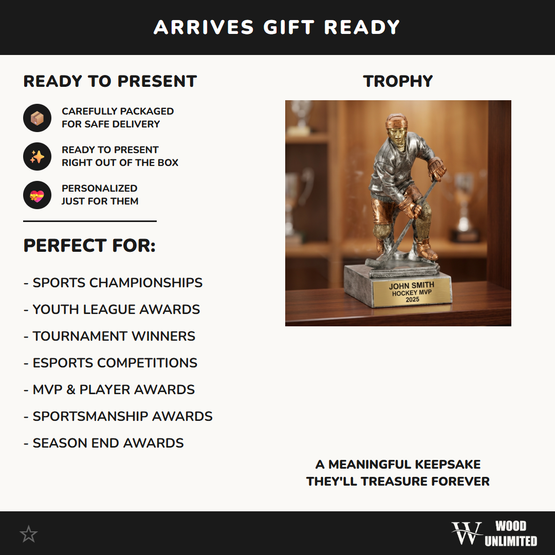 Hockey Award Trophy | Personalized | Custom Engraved | Hockey Player Trophy | Hockey Gift | Team Award | Personalized Trophy