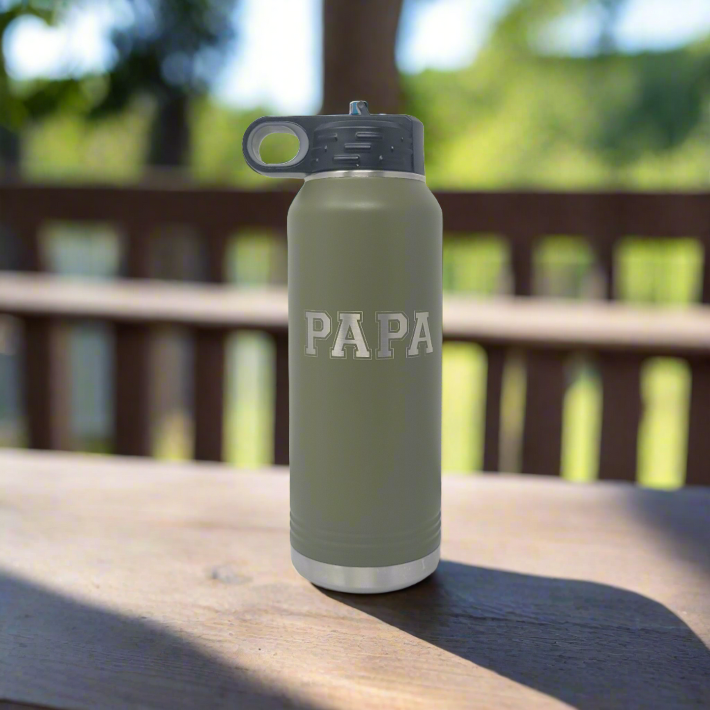 Papa Water Bottle, Gift for Papa, 32oz Insulated Water Bottle Engraved