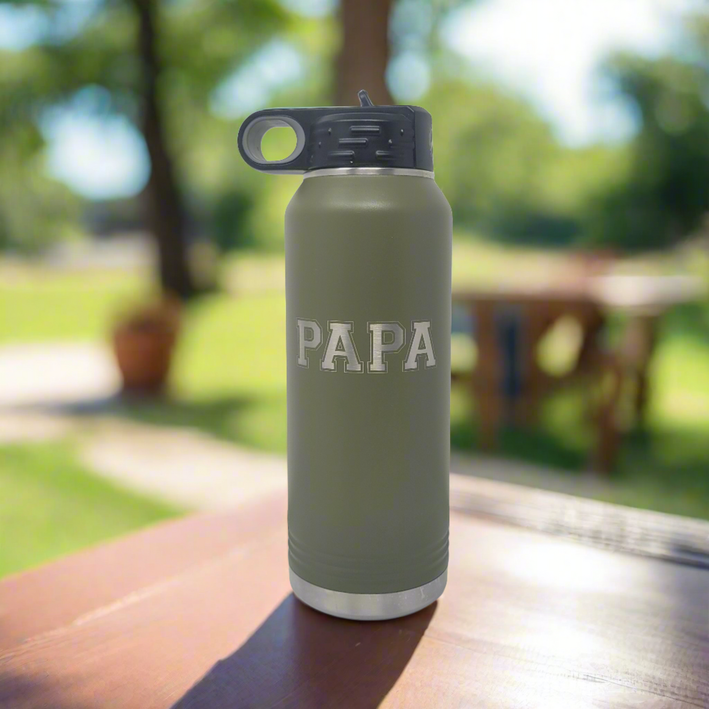 Papa Water Bottle, Gift for Papa, 32oz Insulated Water Bottle Engraved