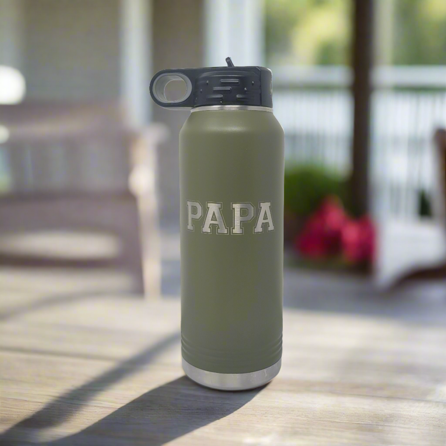 Papa Water Bottle, Gift for Papa, 32oz Insulated Water Bottle Engraved
