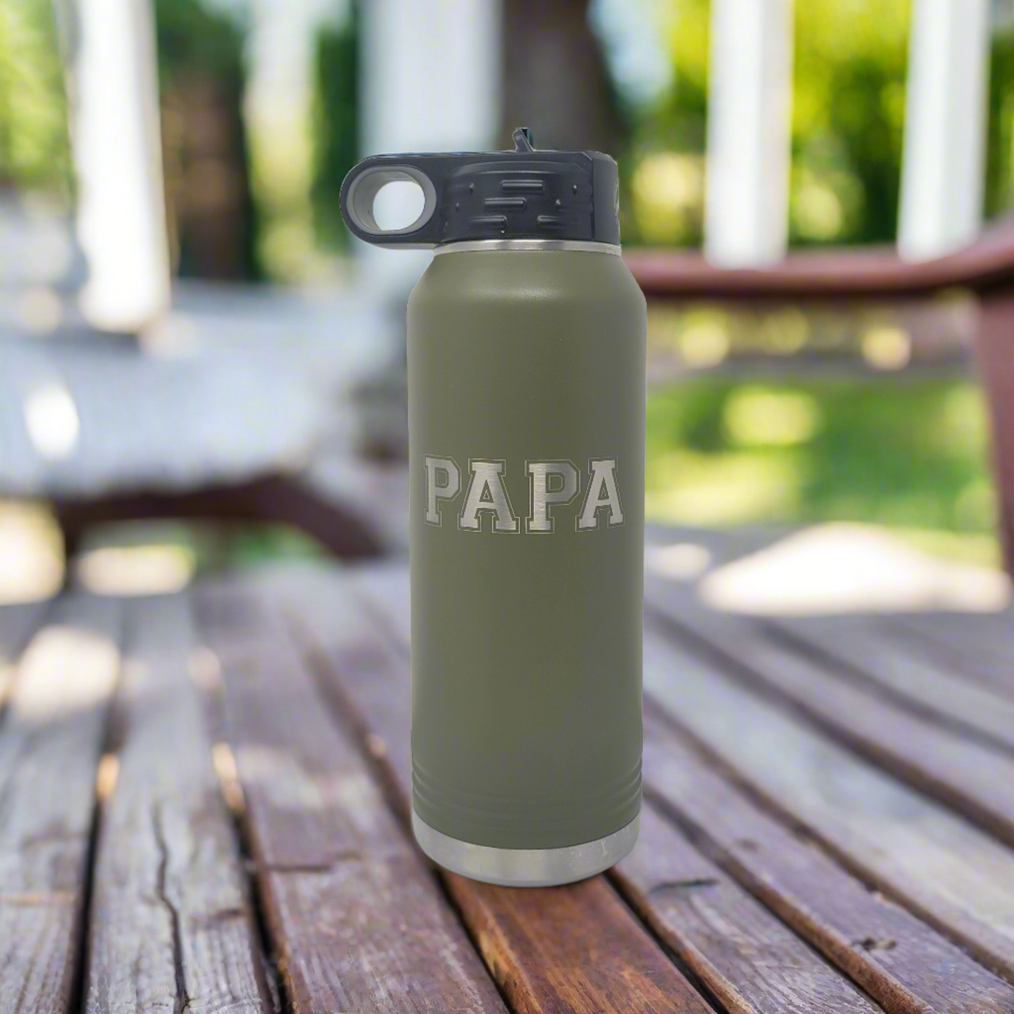 Papa Water Bottle, Gift for Papa, 32oz Insulated Water Bottle Engraved