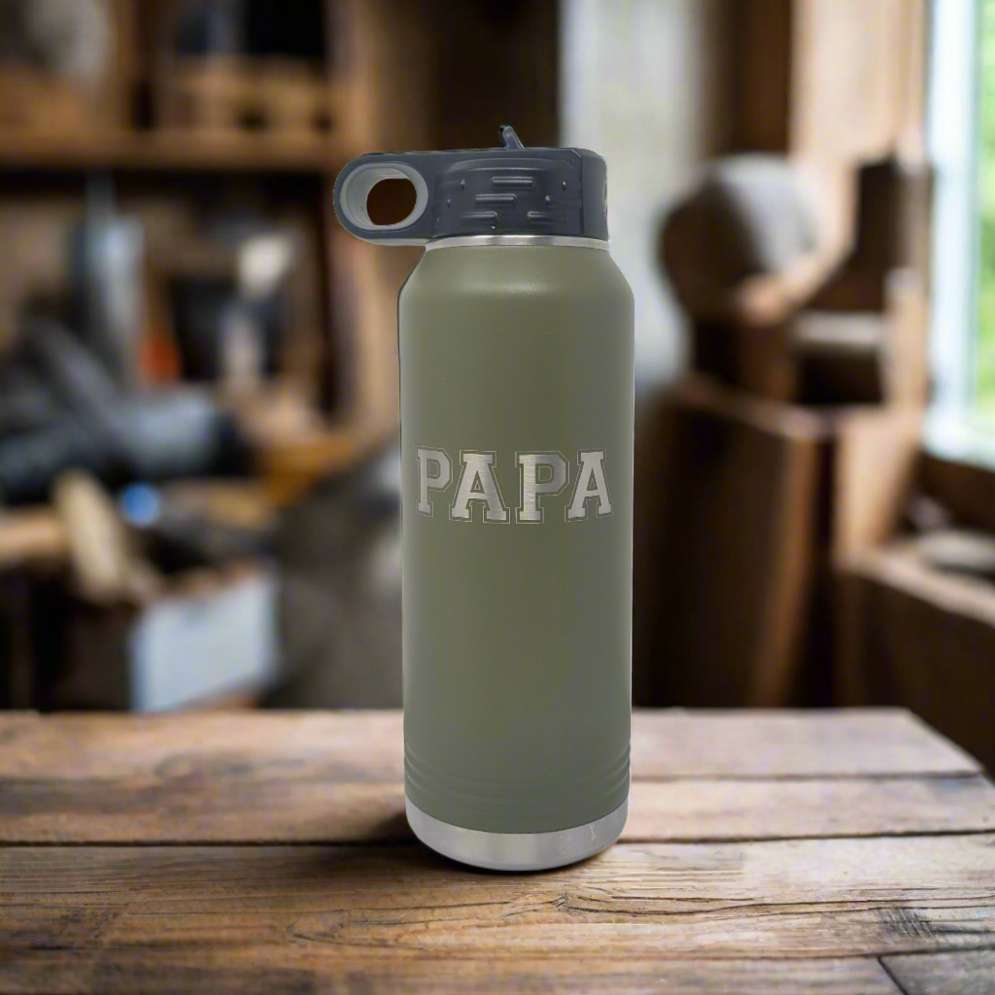 Papa Water Bottle, Gift for Papa, 32oz Insulated Water Bottle Engraved