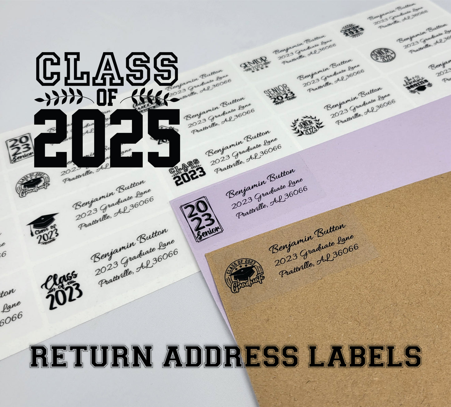 Graduation Return Address Labels - 2025 Graduation Stickers - Clear Personalized Return Address Labels!