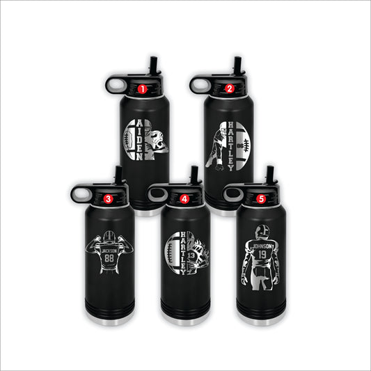 football water bottle, team football water bottle, personalized football water bottle, custom football team bottles, personalized football coach water bottle, water bottle for football player, personalized football gift, custom football water bottle, football team water bottles, football player name water bottle, football team gift ideas, football game day water bottle, all star football water bottle, personalized football tumbler, custom water bottles for football teams