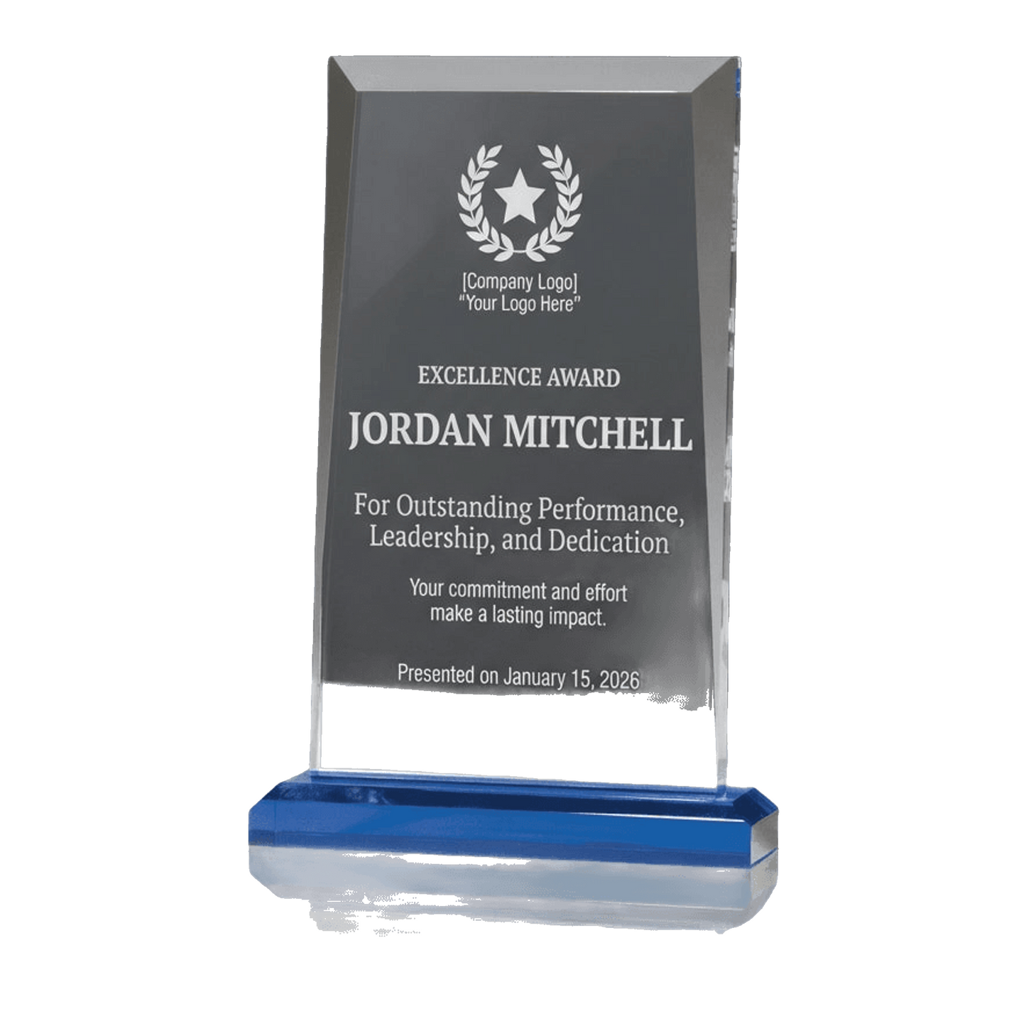 Personalized Employee Award - Recognition Gift - Laser Engraved Acrylic Plaque - Custom Name