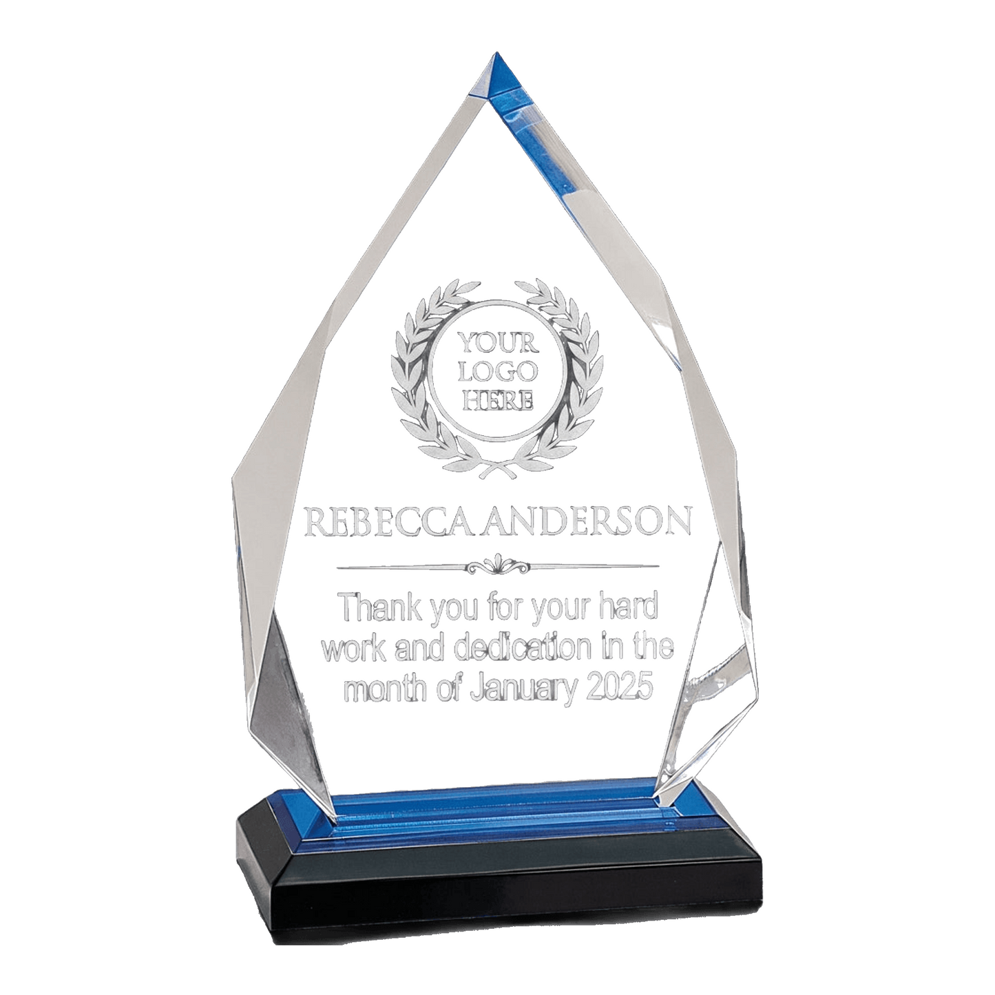 Personalized Employee Recognition Award - Custom Logo Engraved Acrylic Plaque - Corporate Appreciation Gift - Staff Milestone