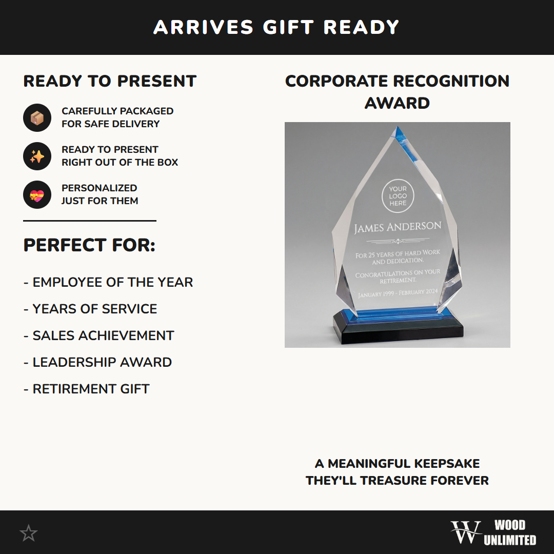 Personalized Retirement Gift Acrylic Award | Custom Engraved Employee Recognition Plaque | Farewell Keepsake | Durable Corporate Award