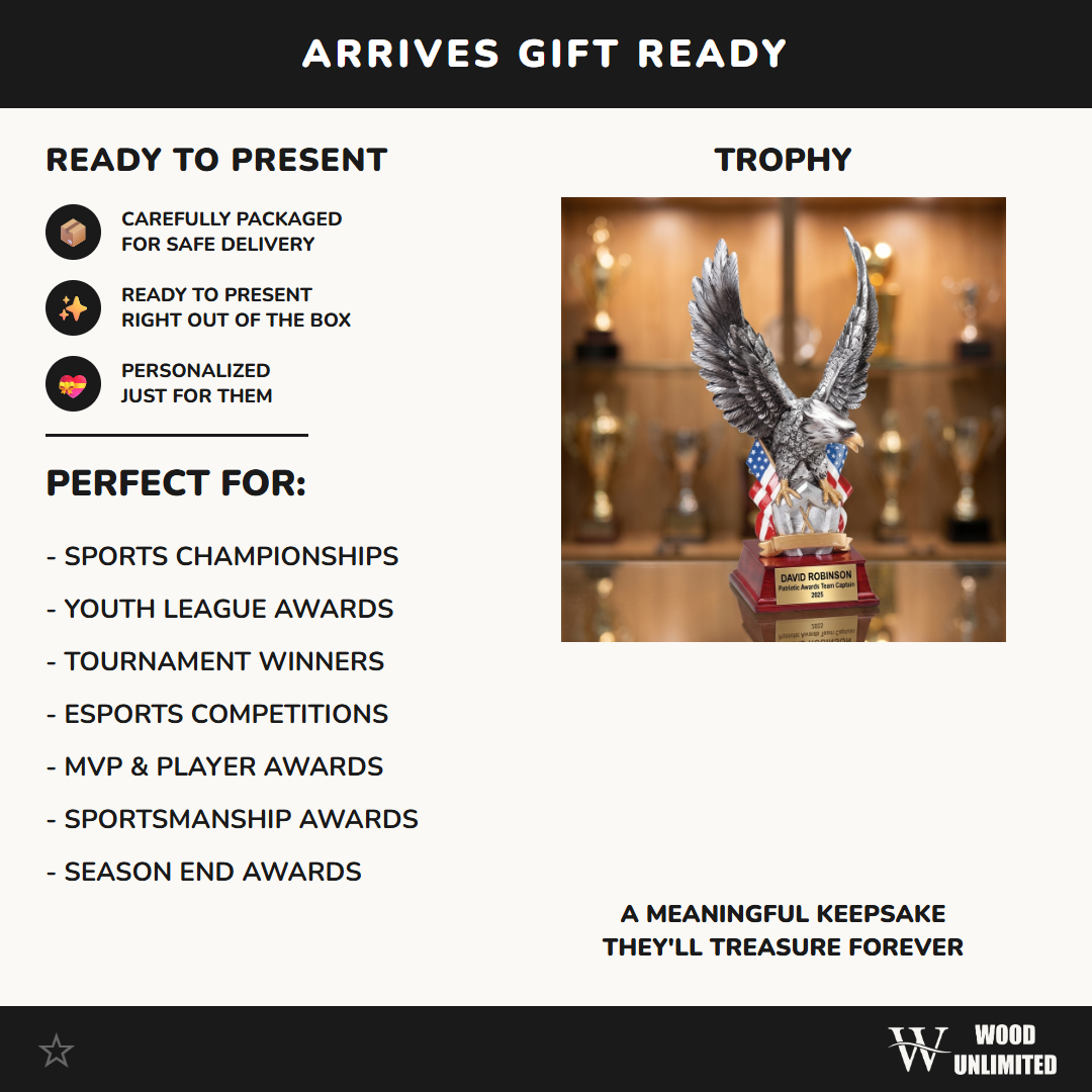 Military Trophy Award | Personalized | Custom Engraved | Retirement Gift | Service Award | Promotion | Veterans Day | Change of Command