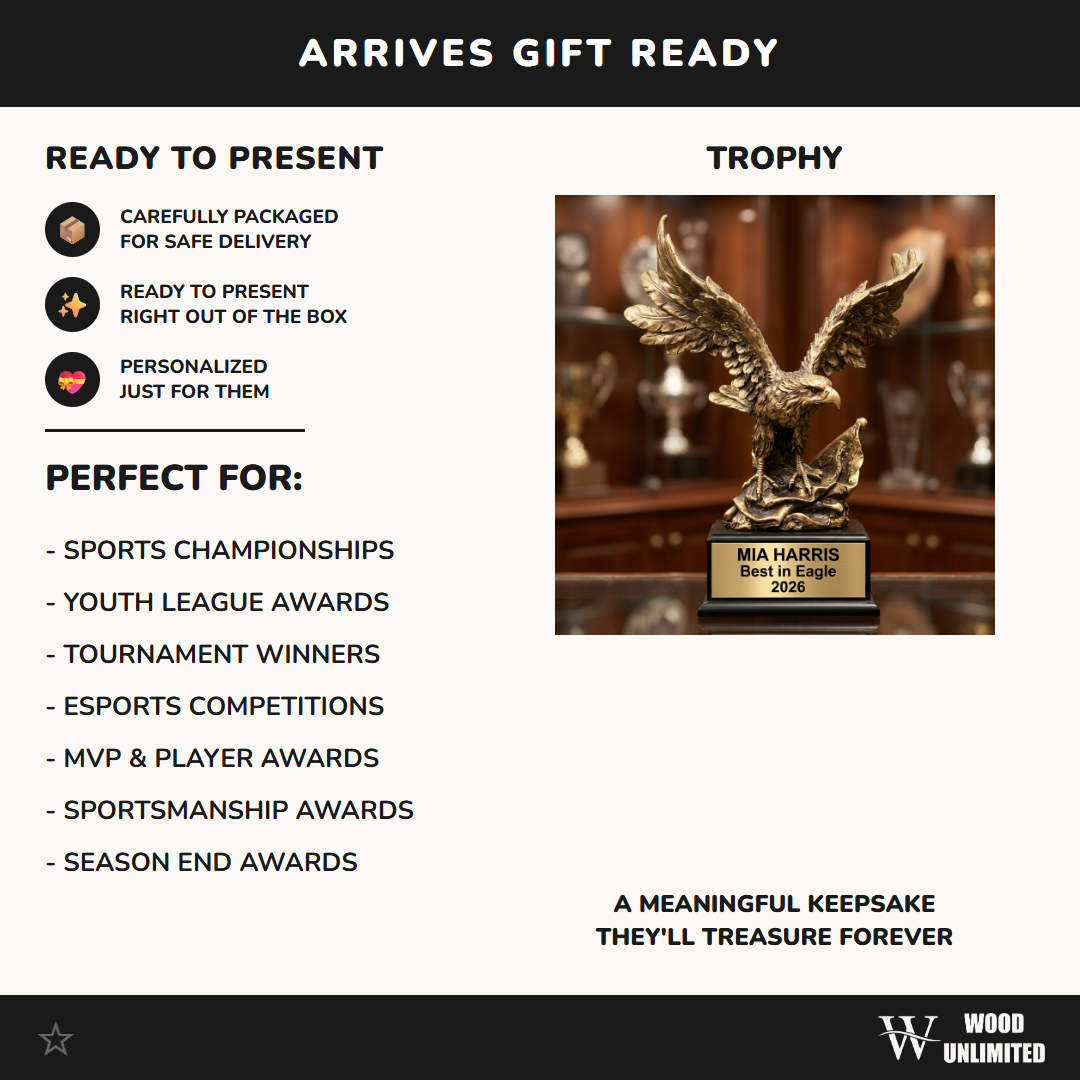 Personalized | Patriotic Award | Custom Engraved | Eagle Trophy | Military Gift | Veteran Award | Retirement Trophy