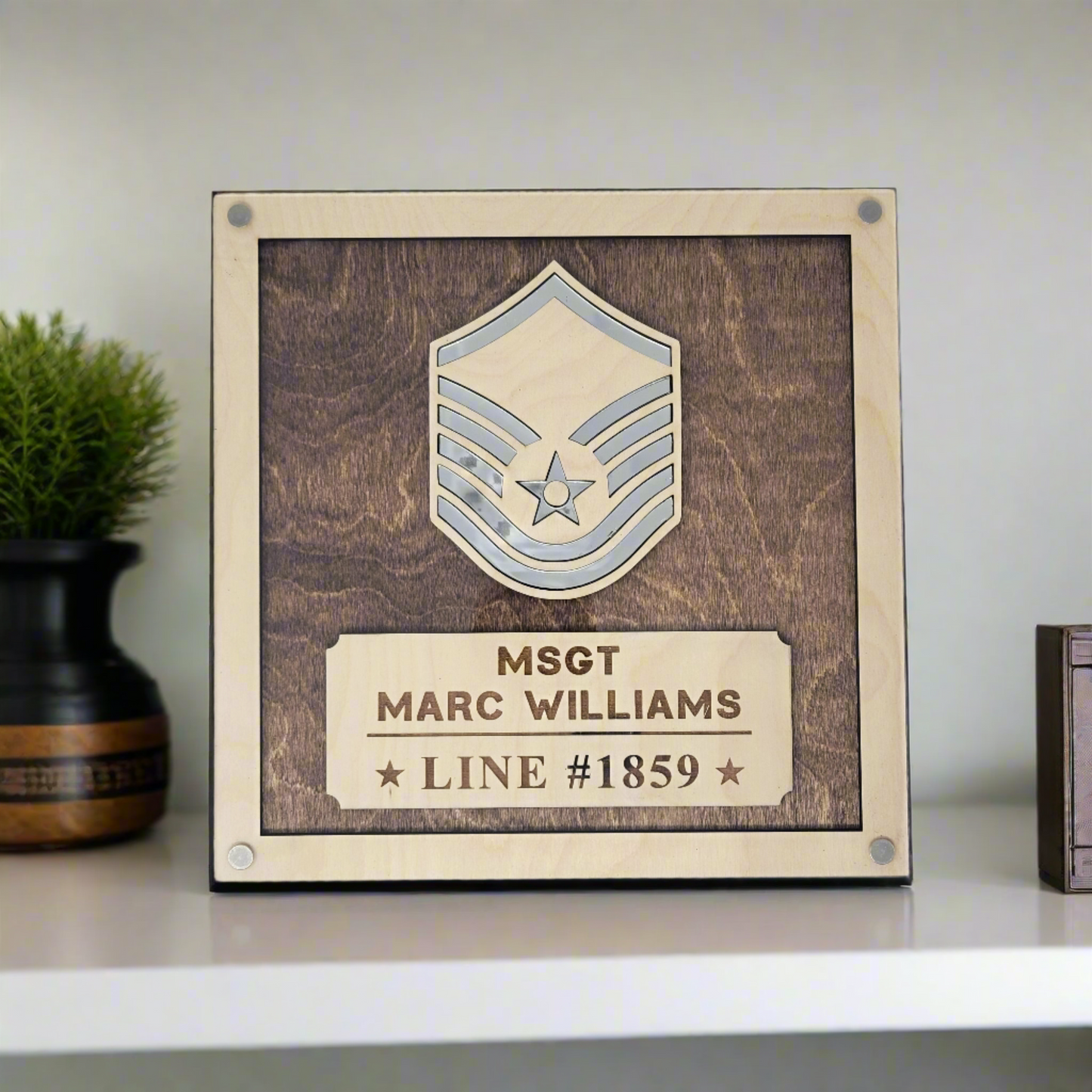 Personalized Air Force Promotion Gift, PCS Gift, Retirement Gift for Air Force Enlisted or Air Force Officer. Personalized Air Force Promotion Plaque