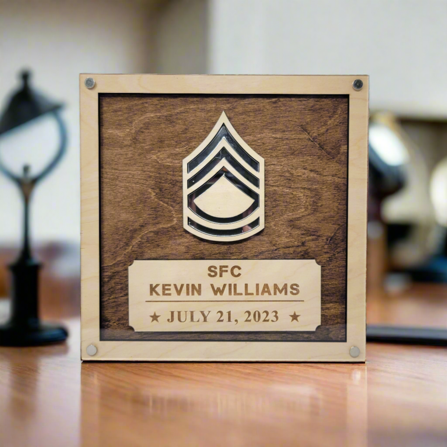 Army Promotion Plaque, Retirement Gift, PCS Gift for Army Enlisted or Officer, Personalized Promotion Gift for Army Soldier