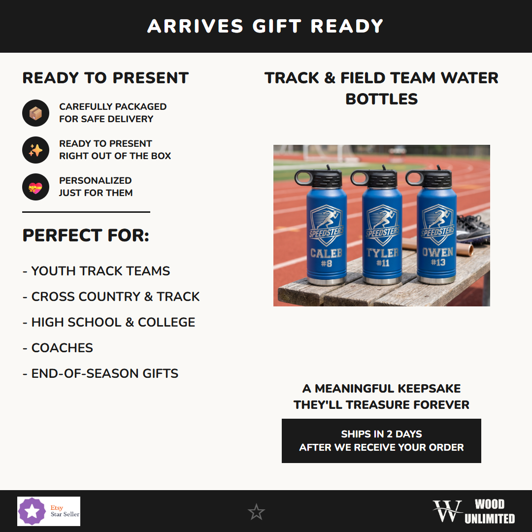 track and field team water bottle perfect gift youth cross country high school college coaches