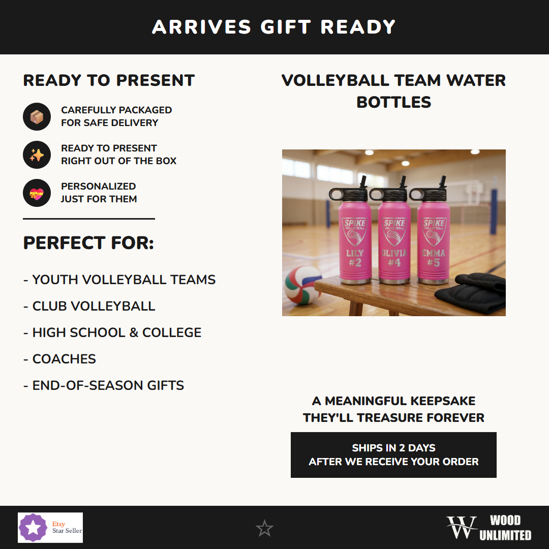 volleyball team water bottle perfect gift youth club high school college coaches