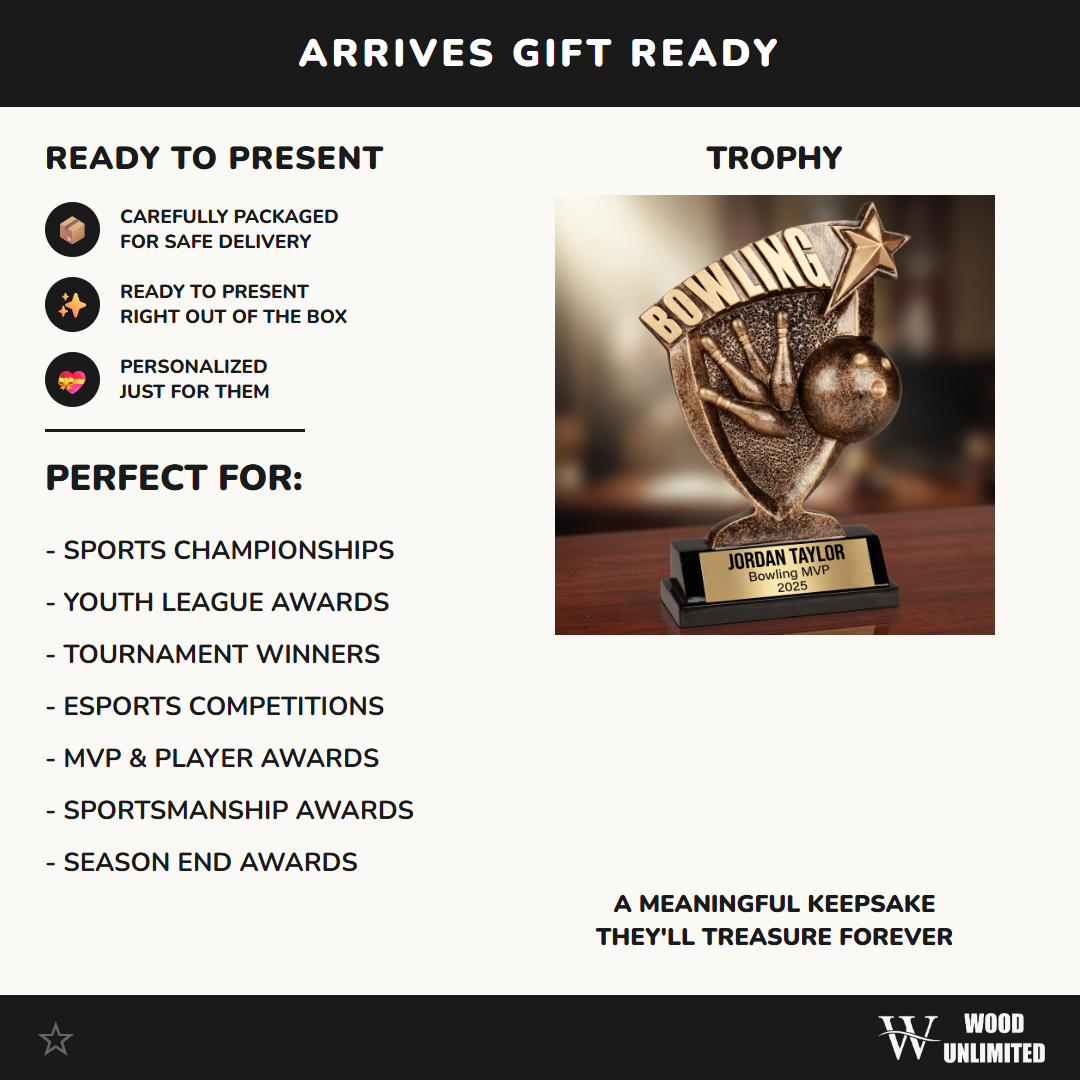 Personalized Bowling Trophy | Custom Engraved Award for Leagues & MVPs
