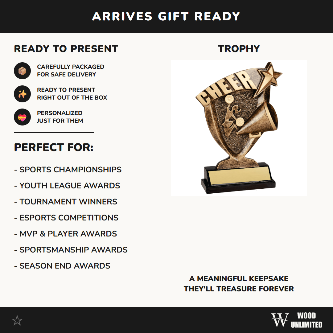 Personalized Cheer Trophy – Custom Engraved Cheerleading Award
