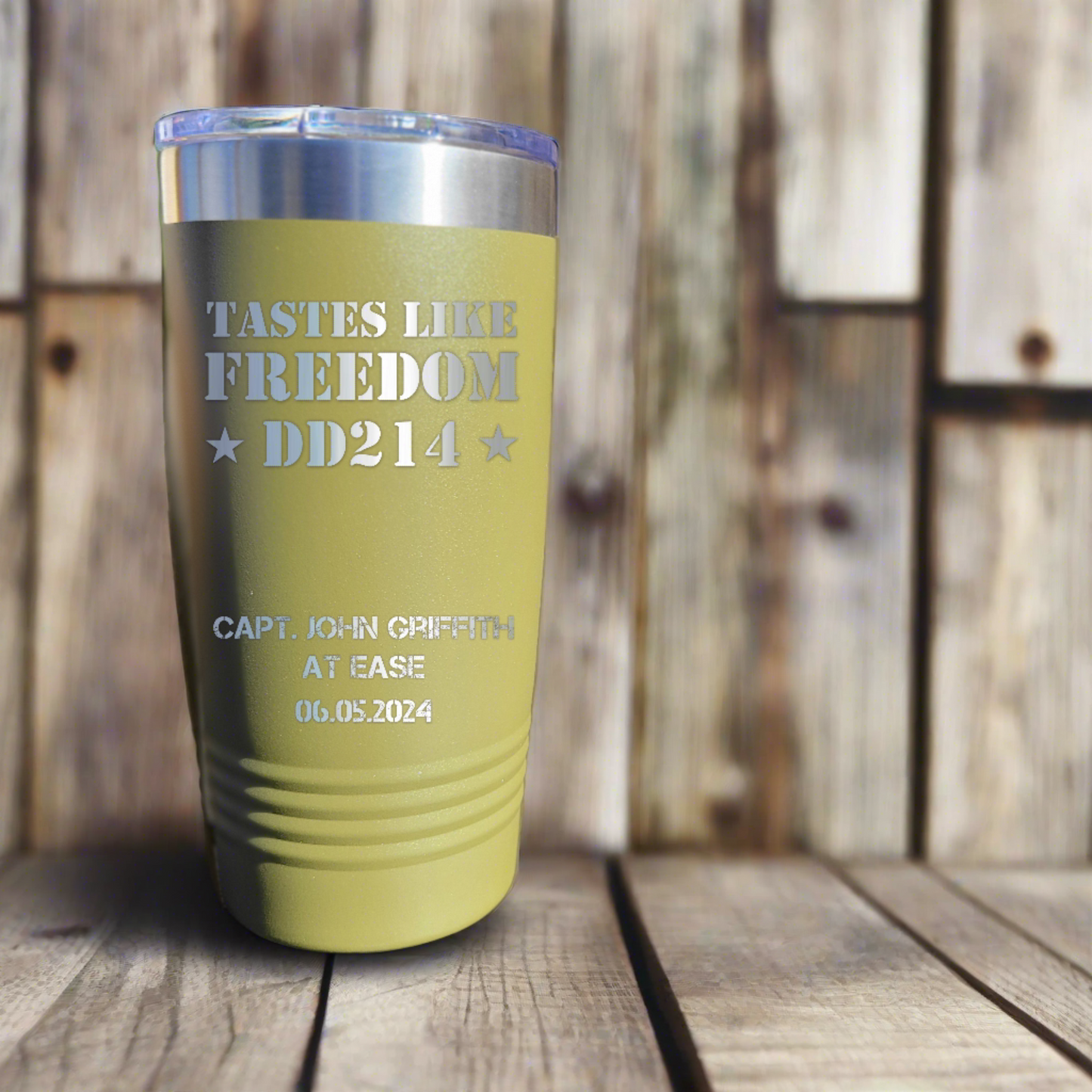 Personalized DD214 Military Retirement Gift - Personalized 20oz Insulated Drink Tumbler, Retirement Name Coffee Tumbler