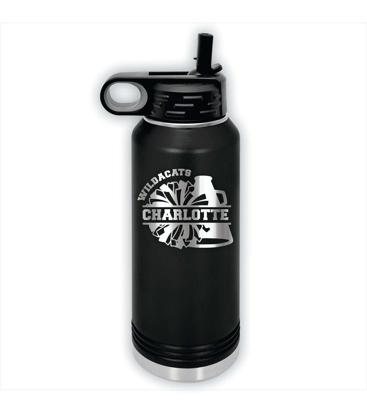 Personalized Cheerleading Water Bottles - Custom Engraved 32oz Stainless Steel Bottle for Cheer Teams, Cheerleaders and Cheer Coaches