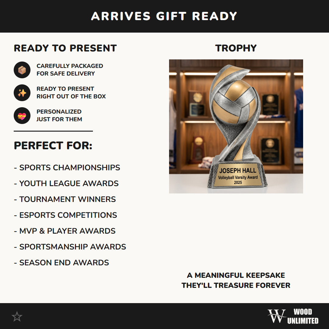 Personalized Volleyball Trophy, Custom Engraved Team MVP Award, End of Season Player Gift