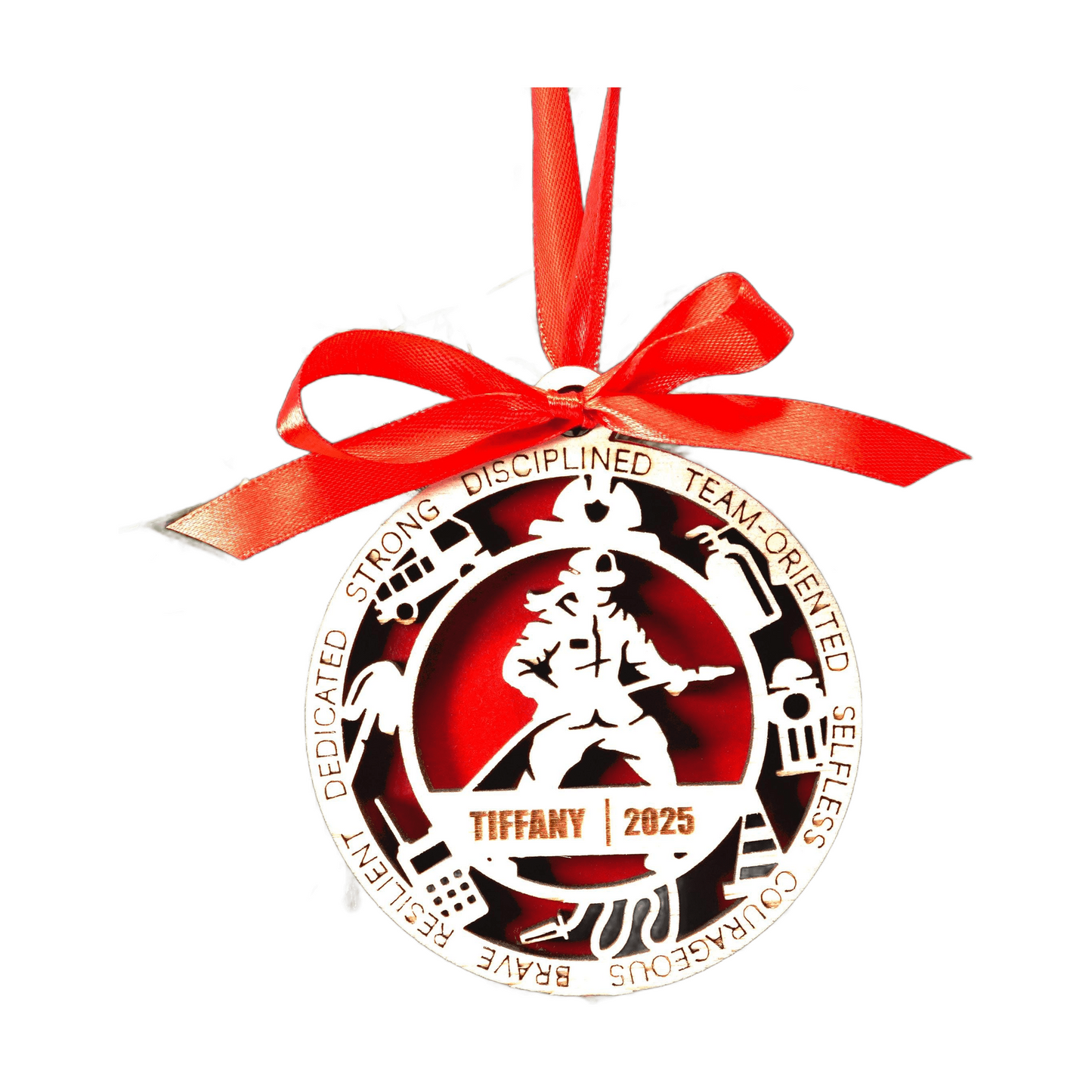 Personalized Firefighter Christmas Ornament – Gift for Female Firefighter or Ems, First Responder, Fireman Ornament