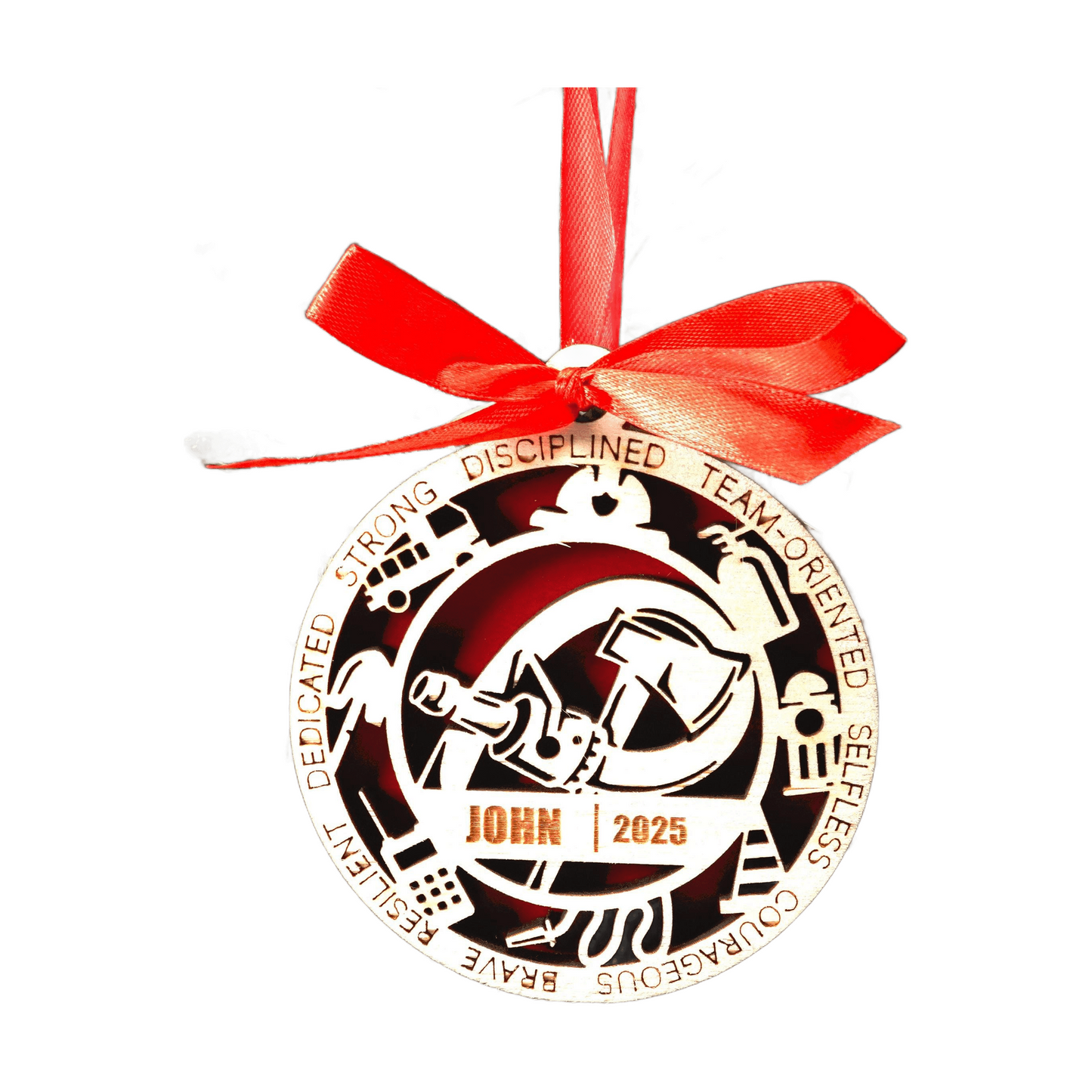 Personalized Firefighter Christmas Ornament – Gift for Firefighter, Ems, First Responder, Fireman Gift, Holiday Ornament