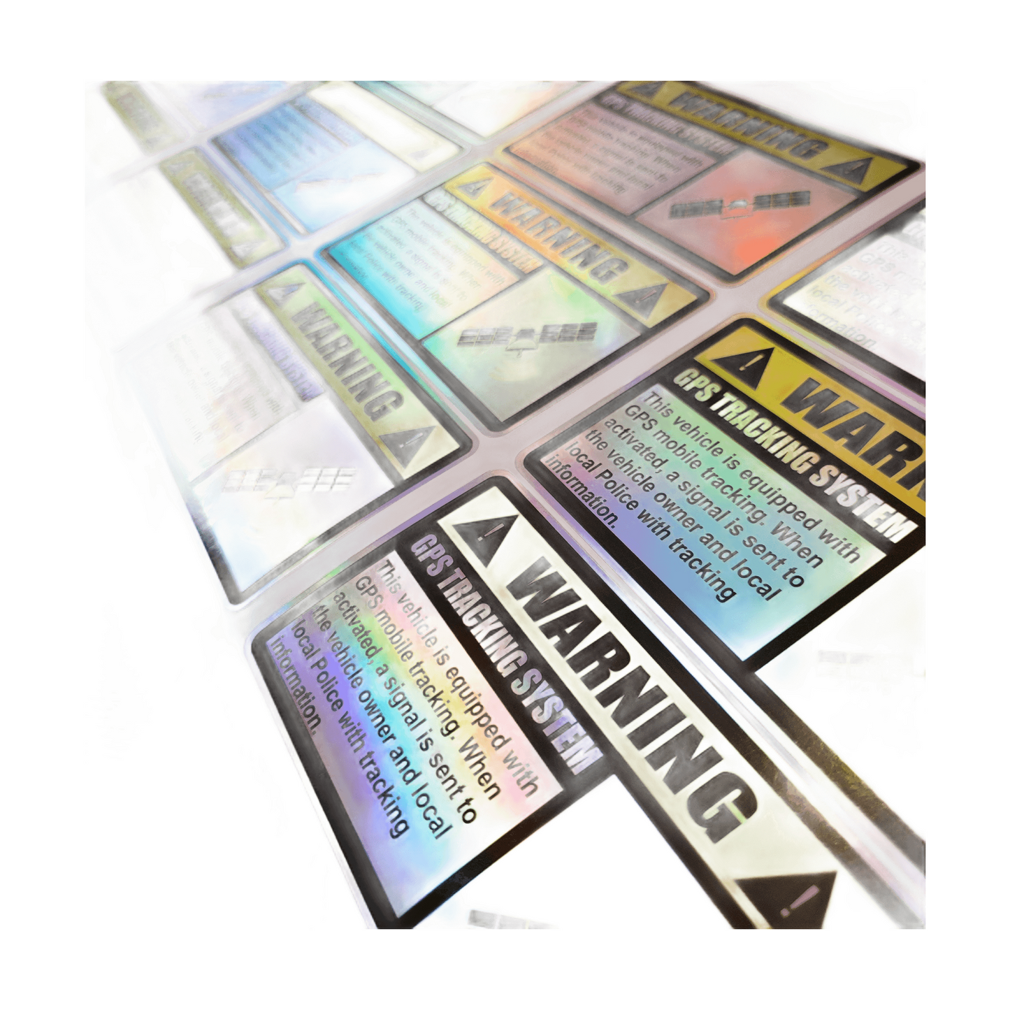 GPS Vehicle Car Alarm Security Caution Warning Decal Sticker, Holographic GPS Tracking Sticker for Cars
