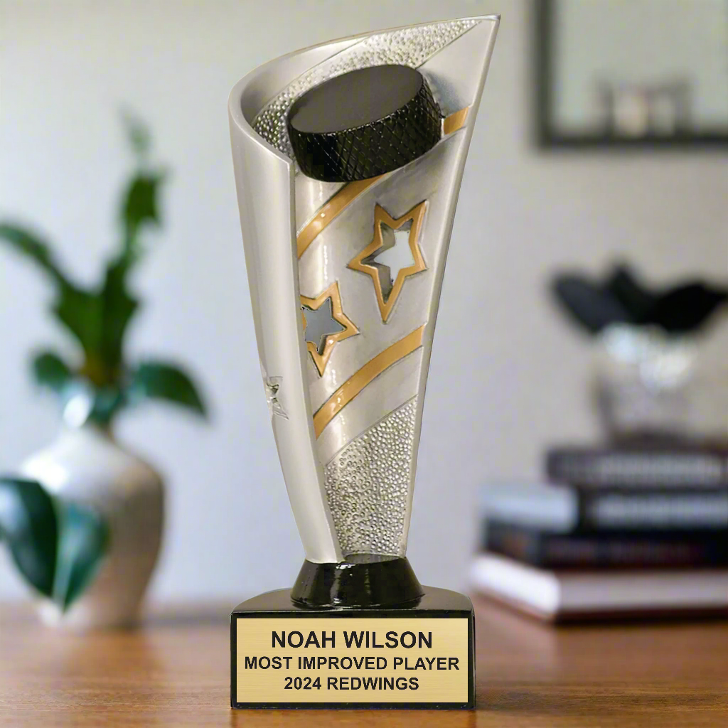 Personalized Hockey Player Trophy, Banner Style Hockey Award for Hockey Players, Coaches and Hockey Teams