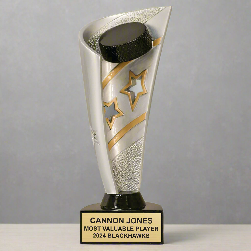 Personalized Hockey Player Trophy, Banner Style Hockey Award for Hockey Players, Coaches and Hockey Teams