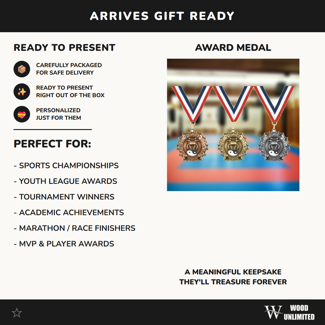 Personalized Martial Arts Team Medals, Martial Artist Medallions with Neck Ribbon, Martial Artist Awards for Players and Coaches