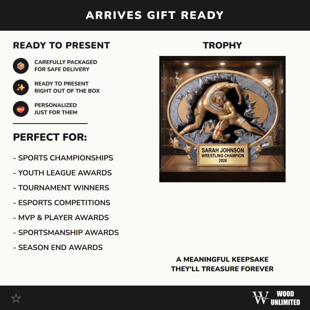 Wrestling Award Trophy | Personalized | Custom Engraved | Wrestling Gift | Champion Award | Wrestling Trophy | Unique Wrestling Award