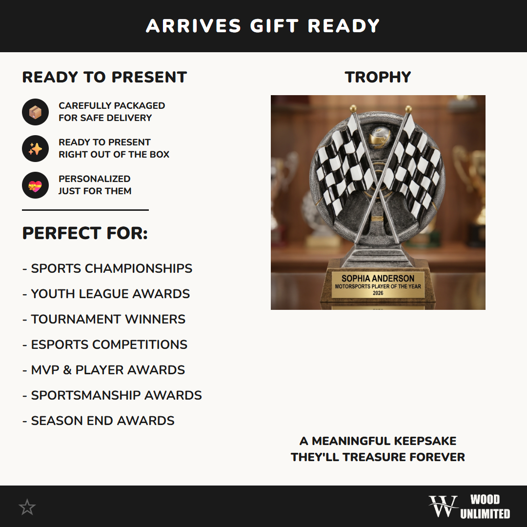 Racing Award Trophy | Personalized | Custom Engraved | Racing Gift | Race Car Award | Personalized Trophy | Engraved Plaque