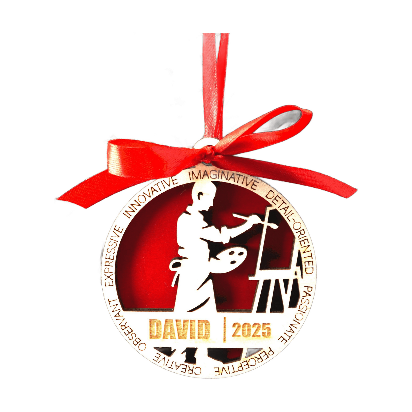 Personalized Artist Christmas Ornament – Gift for Male Artist or Painter, Designer, Art Enthusiast Holiday Ornament