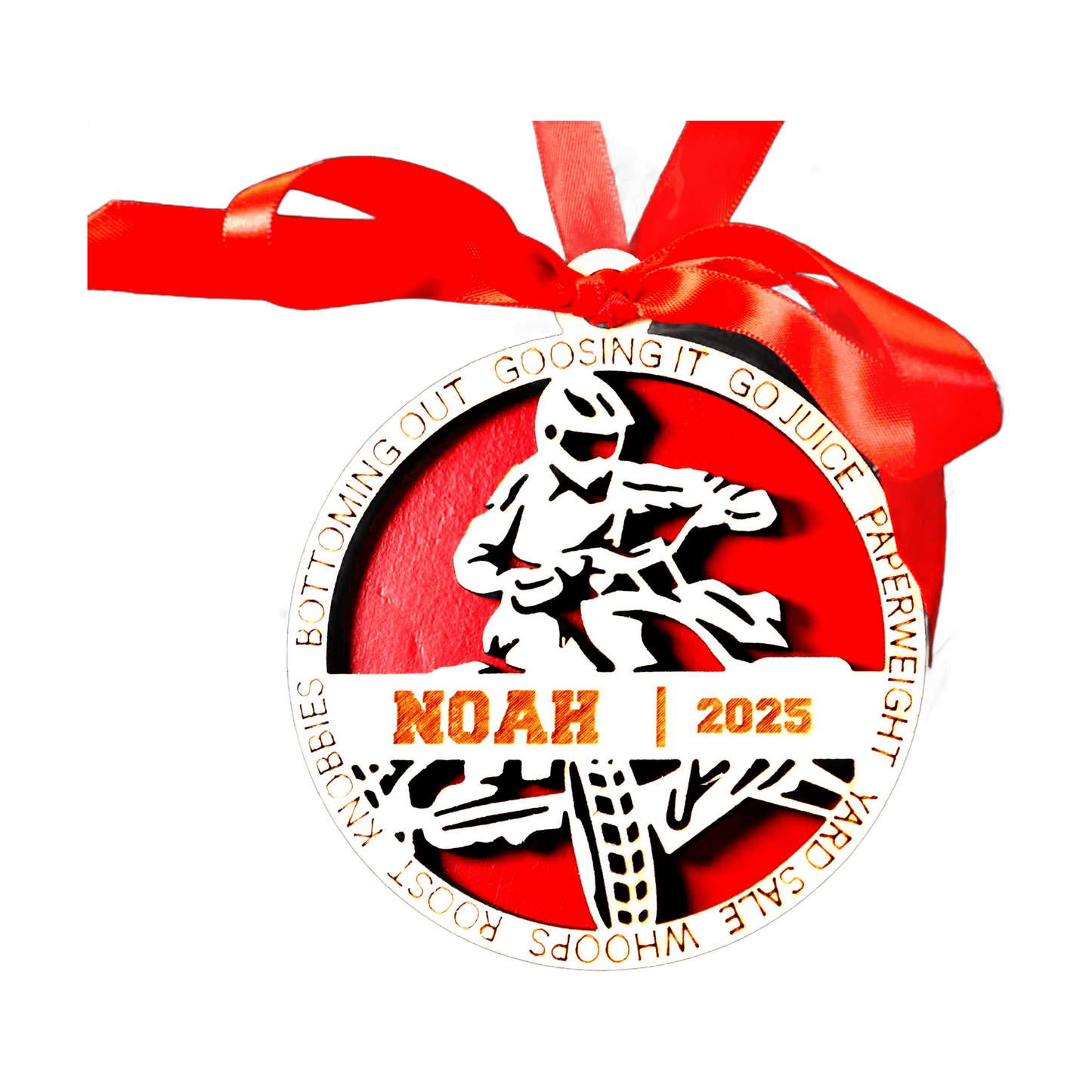 Personalized ATV Christmas Ornament โ Custom Mud Rider Gift, Engraved Wooden Ornament 2025, Holiday Keepsake for Off-Road and 4-Wheeler Fans