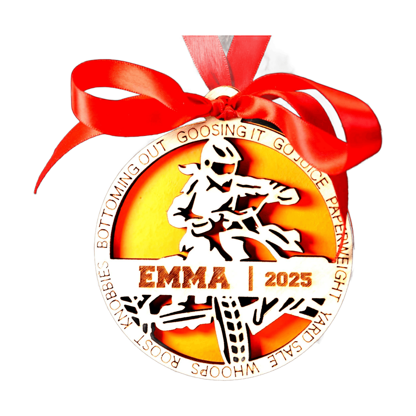 Personalized ATV Christmas Ornament, Custom Girls Mud Rider Gift, Engraved Wooden Ornament, Holiday Keepsake for Off-Road and 4-Wheeler fans