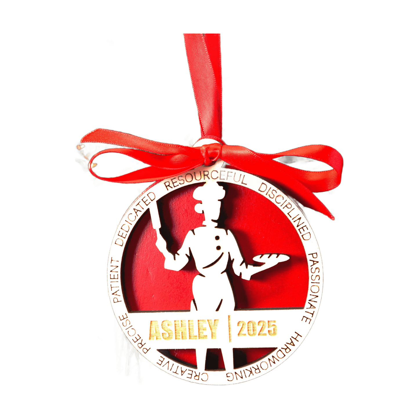 Personalized Baker Christmas Ornament – Gift for Female Baker or Pastry Chef, Dessert Maker, Cake Maker, Baking Christmas Ornament