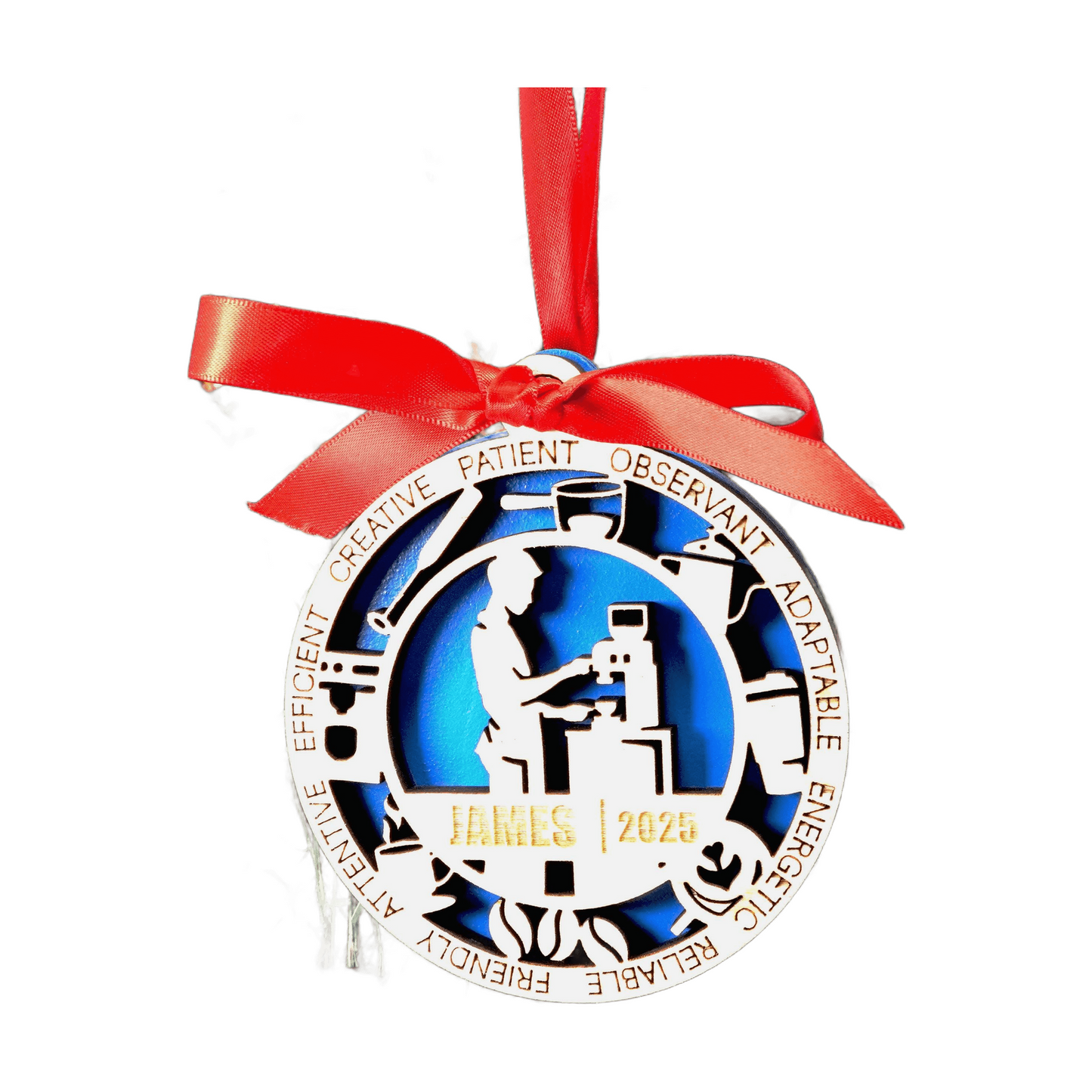 Personalized Barista Christmas Ornament – Gift for Male Barista or Cafe Worker, Coffee Lover