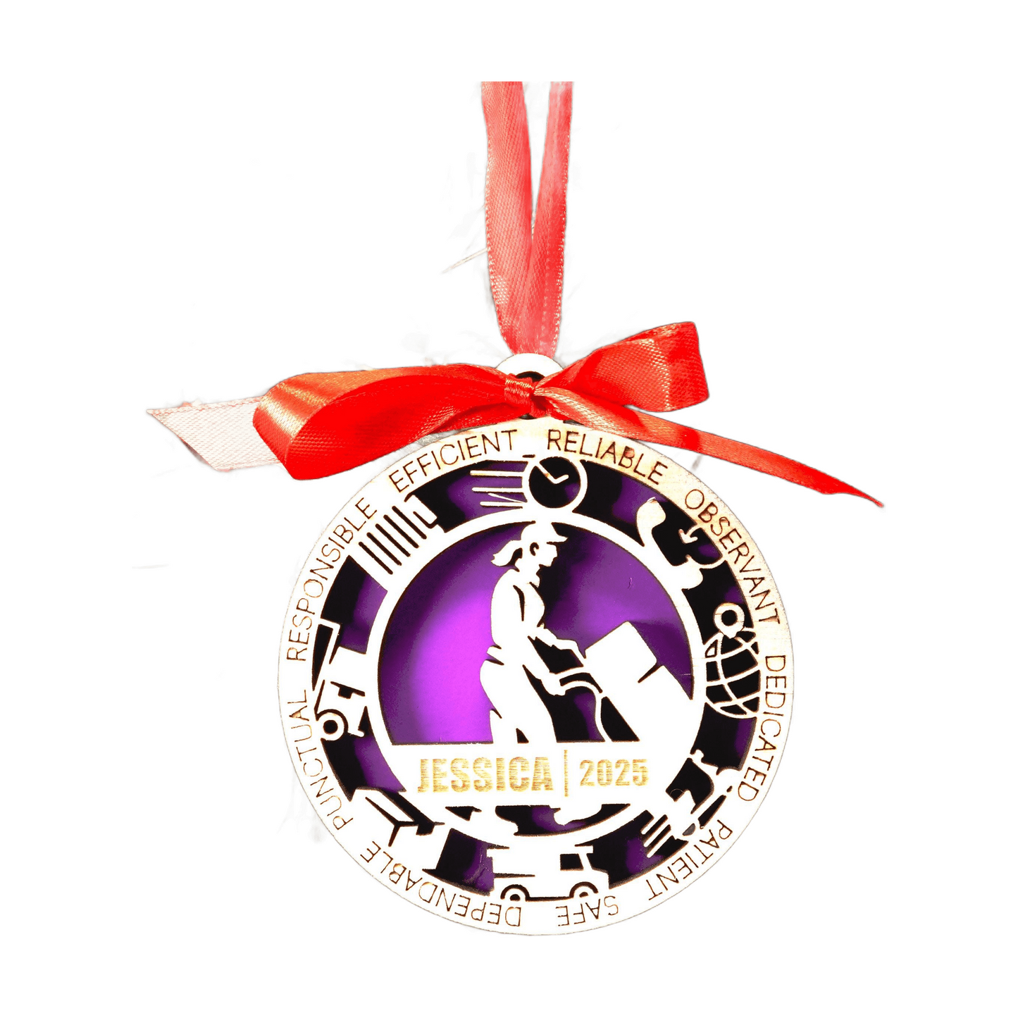 Personalized Delivery Person Christmas Ornament – Gift for Female Delivery Person or Courier, Driver, Postal Worker, UPS Driver