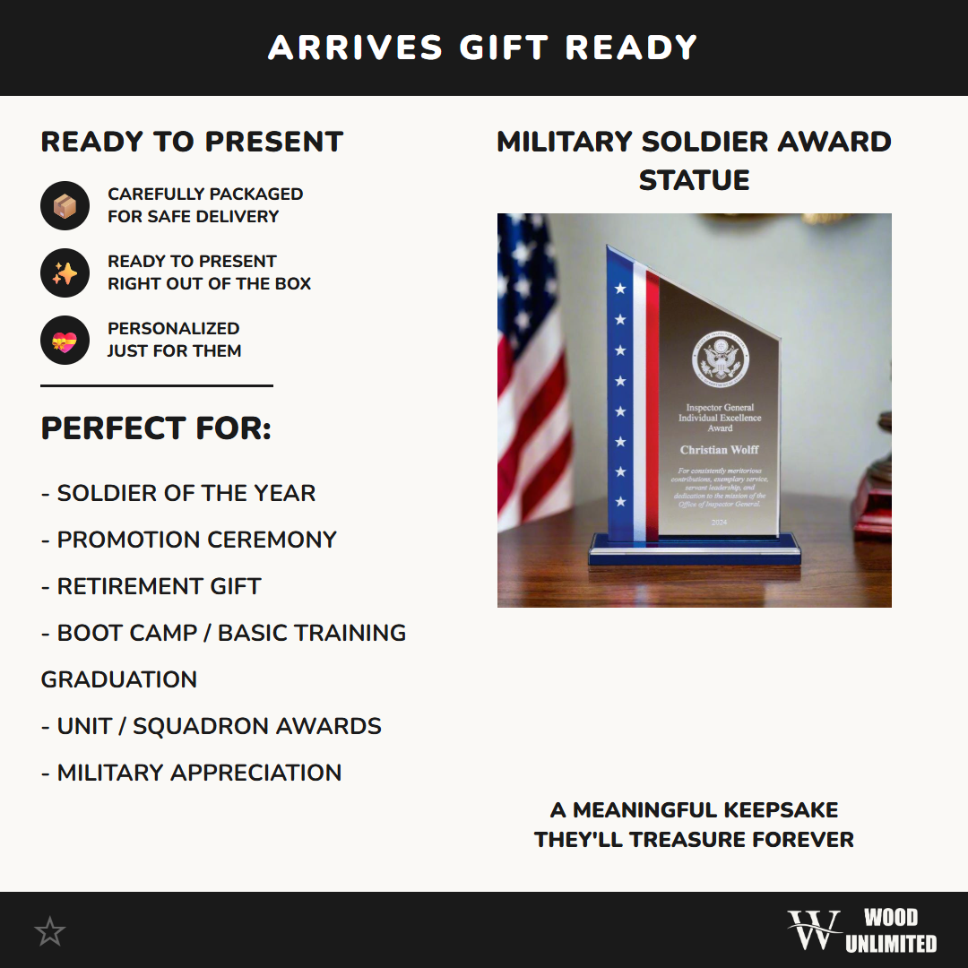 Personalized Award Plaque for Military, Law Enforcement and Government, Military Promotion, Military Retirement, Military Recognition Plaque