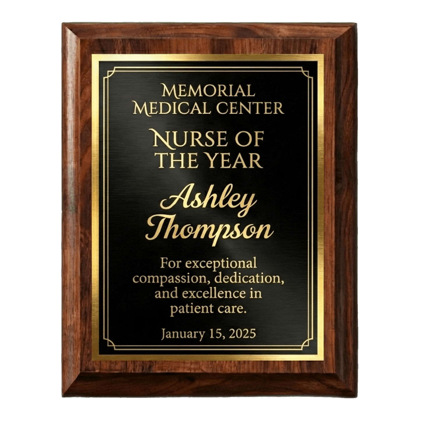 Personalized Nurse of the Year Award Plaque - Custom Engraved Wooden Recognition Gift - Nurse Appreciation & Graduation Present