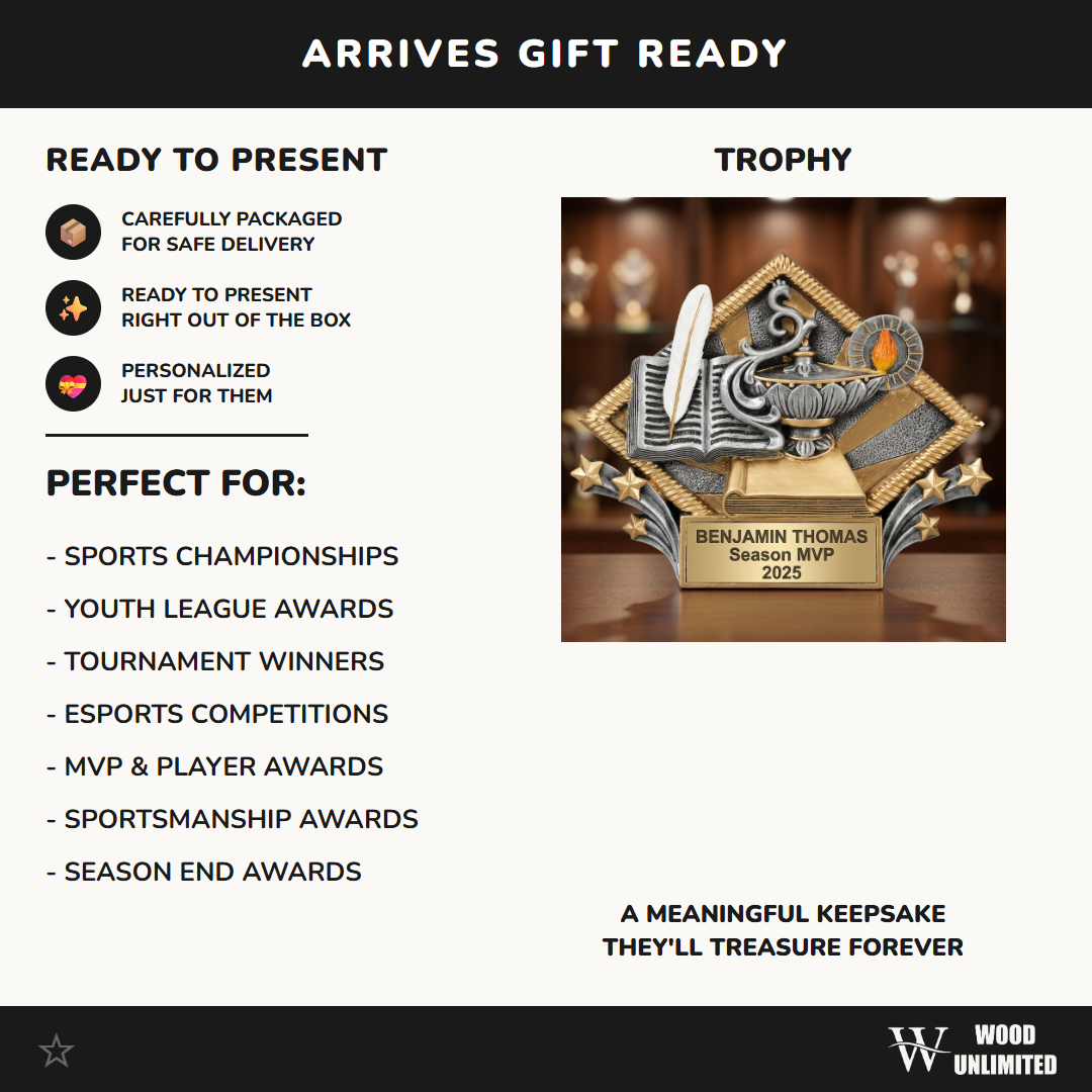Education Trophy Award | Personalized | Custom Engraved | Lamp of Knowledge | Teacher Gift | Student Recognition