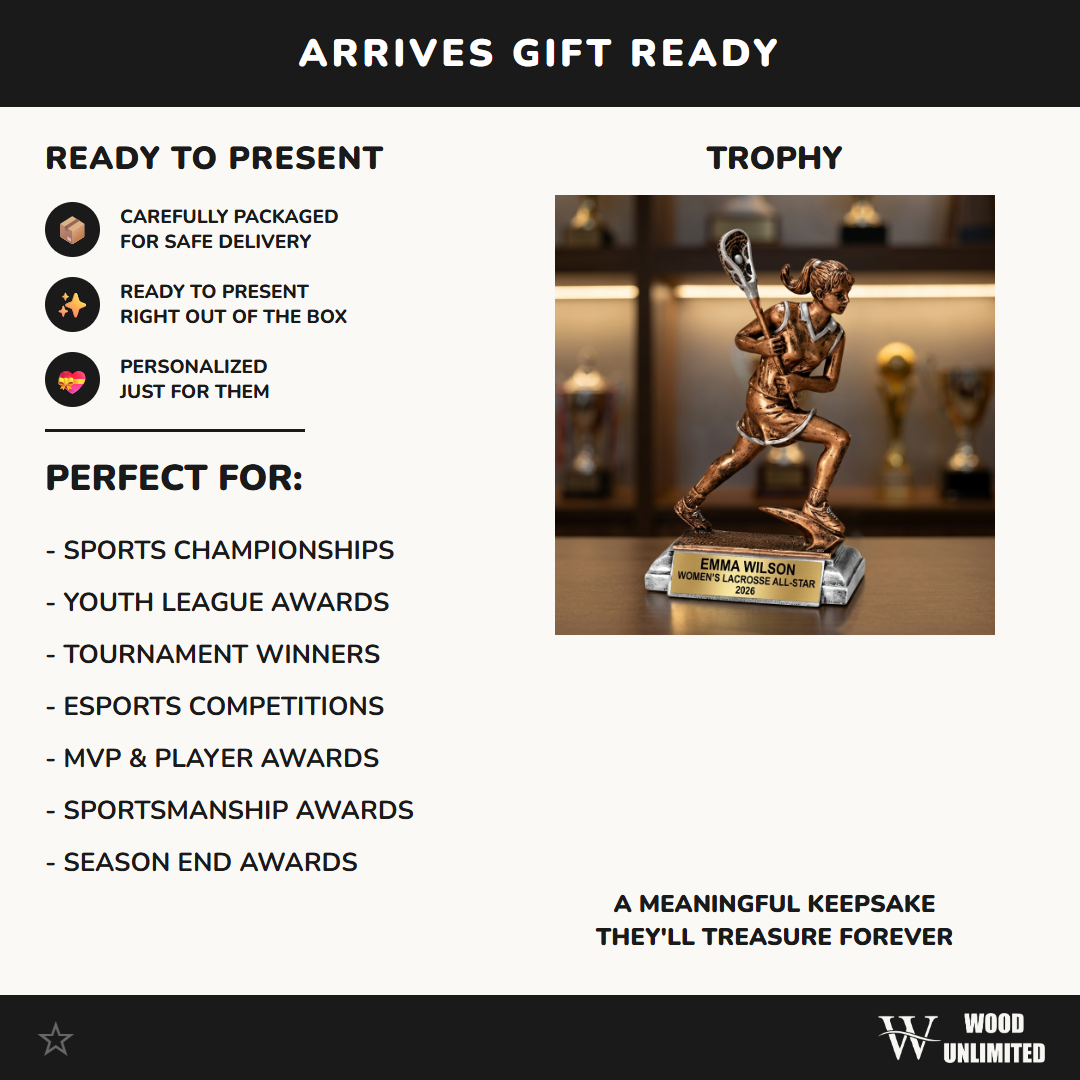 Lacrosse Trophy Award | Personalized | Custom Engraved | Lacrosse Gift | Lacrosse Team Award | Lacrosse Player Gift