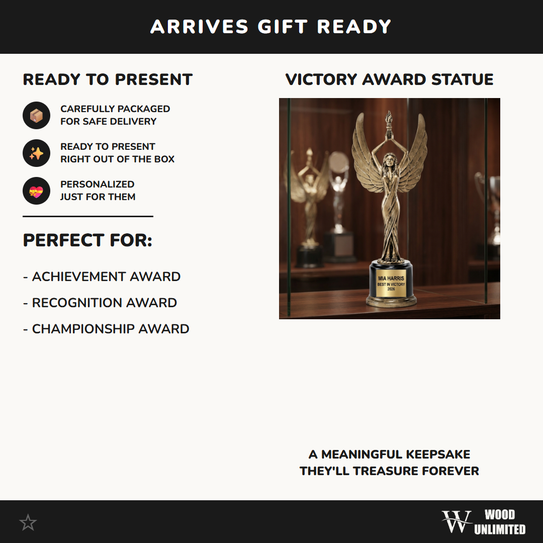 Personalized Victory Star Sports Achievement Trophy - Custom Laser Engraved Resin Award with Gold Plate