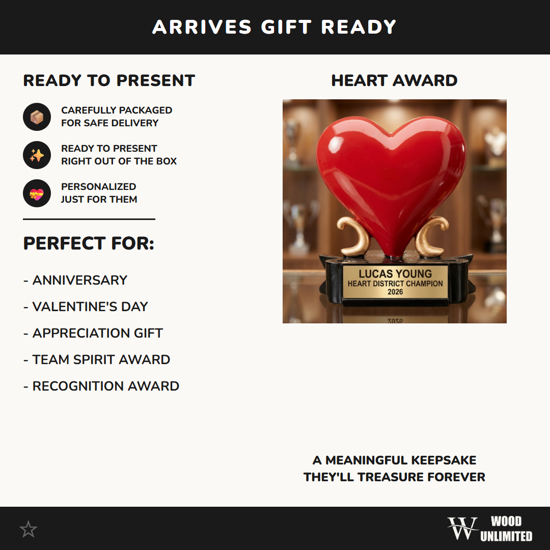 Personalized | Heart Award | Custom Engraved | Heart Trophy | Appreciation Award | Personalized Gift | Engraved Trophy | Custom Award