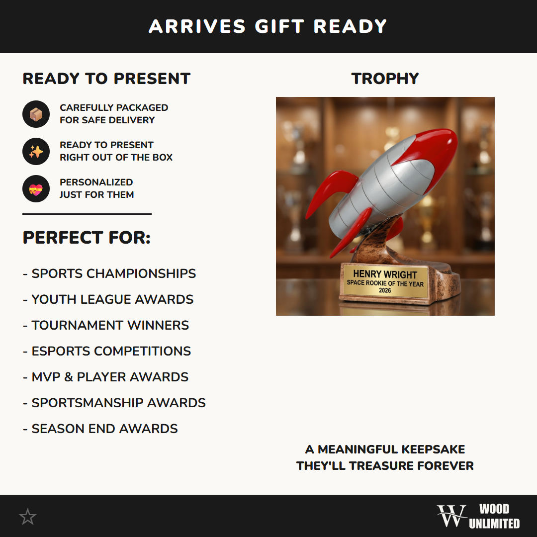 Personalized | Space Award | Custom Engraved | Rocket Trophy | STEM Award | Engraved | Achievement | Corporate Gift | Student Award