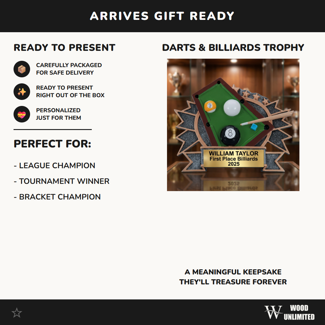 Personalized | Billiards Award | Custom Engraved | Billiards Trophy | Pool Award | League Winner | Tournament Prize | Player Gift