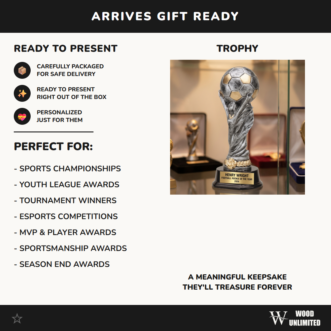 Soccer Award Trophy | Personalized | Custom Engraved | World Cup Style | Soccer Gift | MVP Award | Youth Soccer