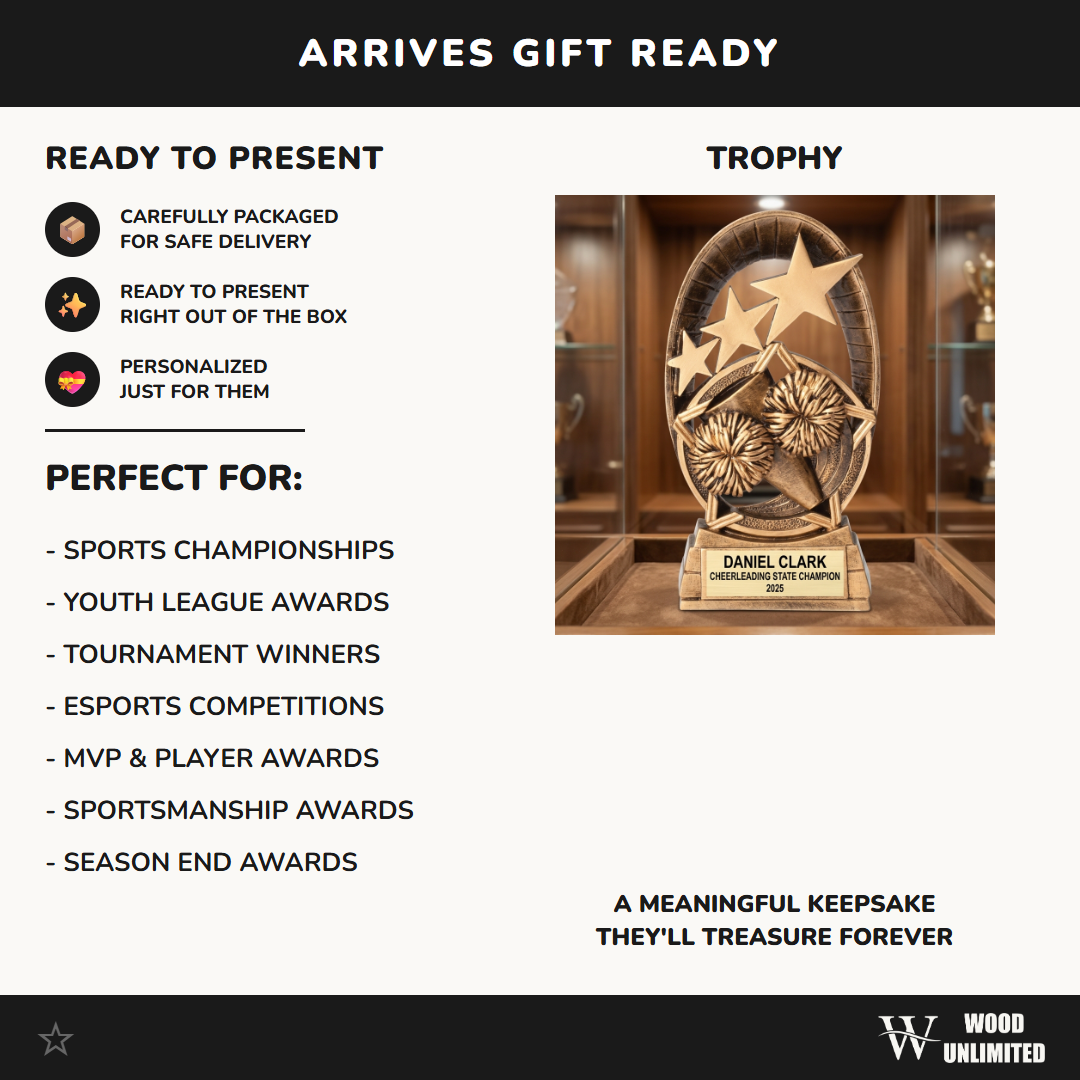 Personalized | Cheerleading Award | Custom Engraved | Cheerleading Trophy | Cheerleader Award | Team Recognition | Championship Award