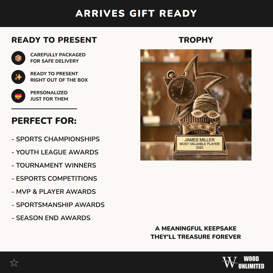 Swimming Trophy Award | Personalized Swimming Gift | Custom Engraved Swim Award | Swim Team Awards | Personalized Gold Plate | Swimming Gifts