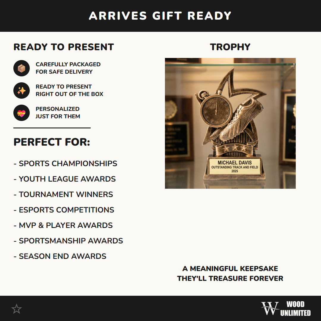 Track Award Trophy | Personalized | Custom Engraved | Star Series | Running | Cross Country