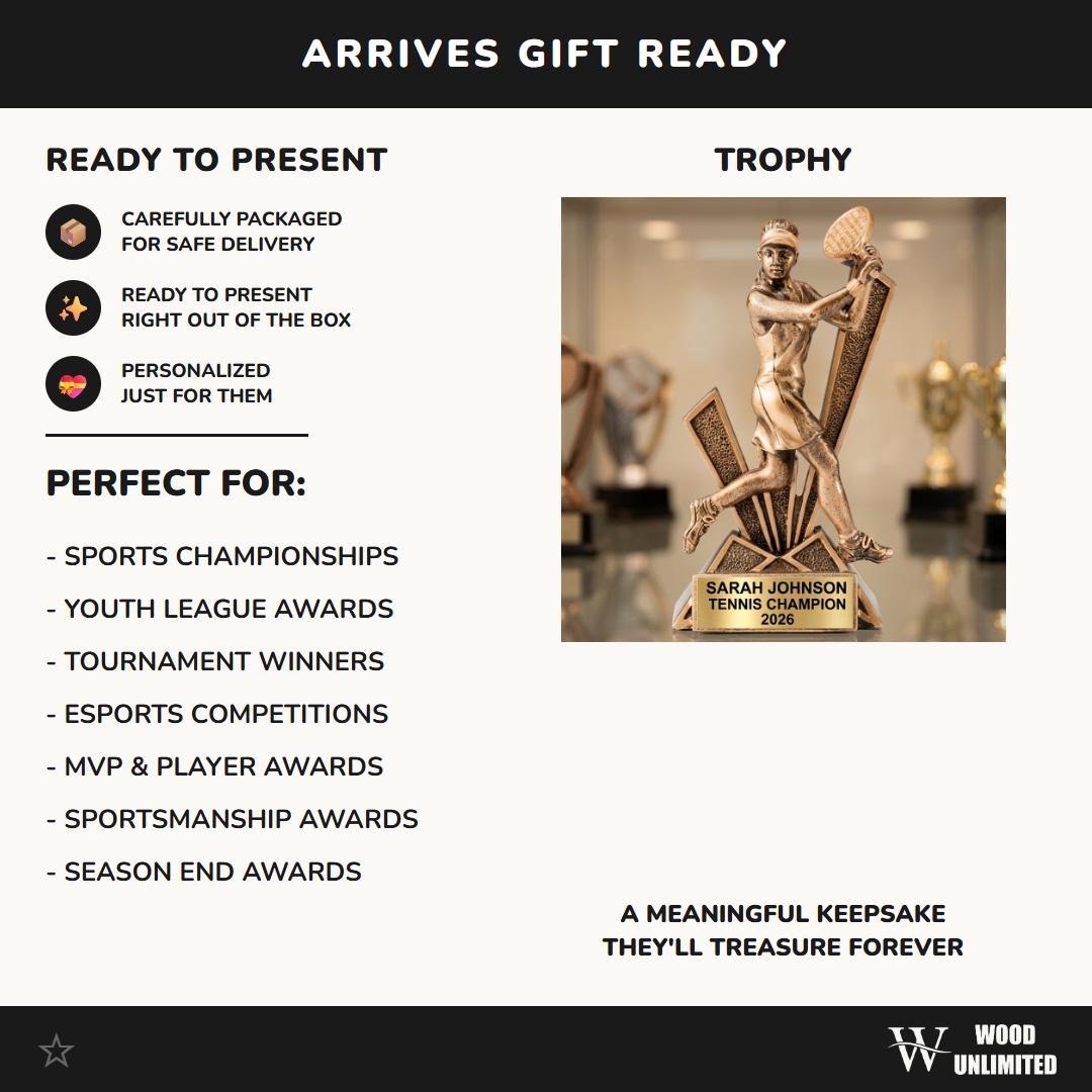 Personalized | Tennis Award | Custom Engraved | Tennis Trophy | Female Tennis | Personalized Award | Engraved Trophy | Champion Award
