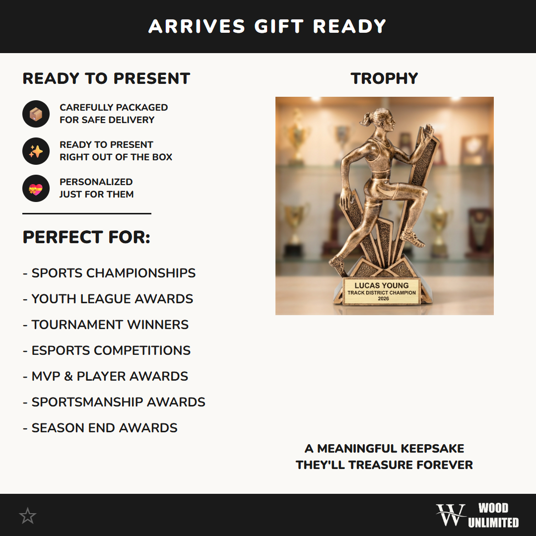 Personalized | Track and Field Award | Custom Engraved | Track | Field | Running | Runner | Trophy | Award | Female | Engraved | Champion